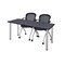 Kee Rectangle Tables > Training Tables > Kee Table & Chair Sets, 66 W, 24 L, 29 H, Grey MT6624GYBPCM23BK - alternate 1